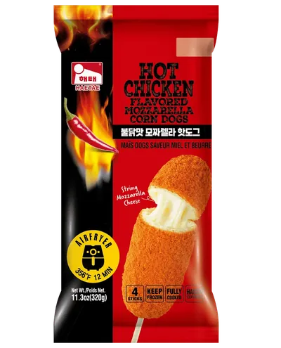 Hot Chicken Flavored Mozzarella Corn Dogs